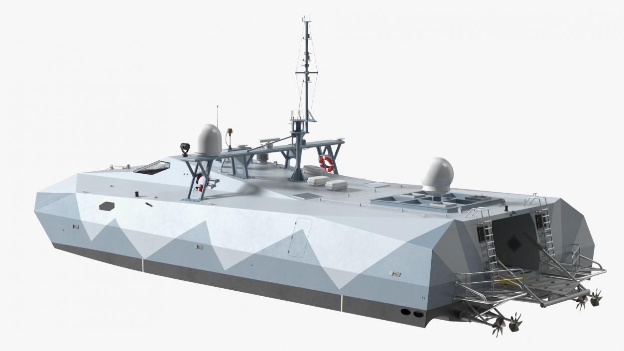 3D M80 Stiletto Stealth Naval Ship Rigged model