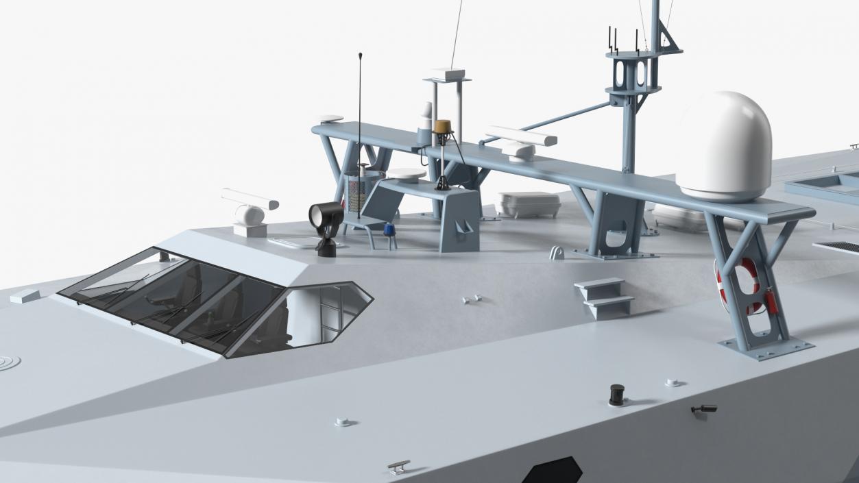 3D M80 Stiletto Stealth Naval Ship Rigged model