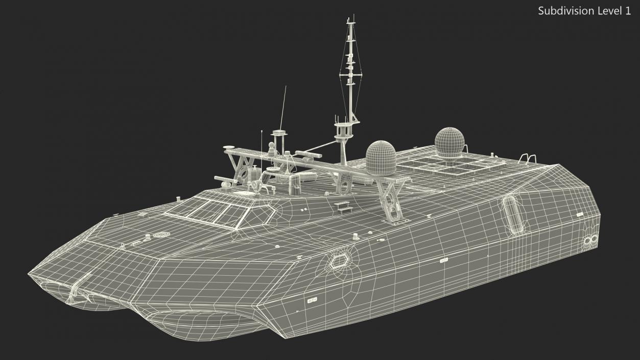 3D M80 Stiletto Stealth Naval Ship Rigged model