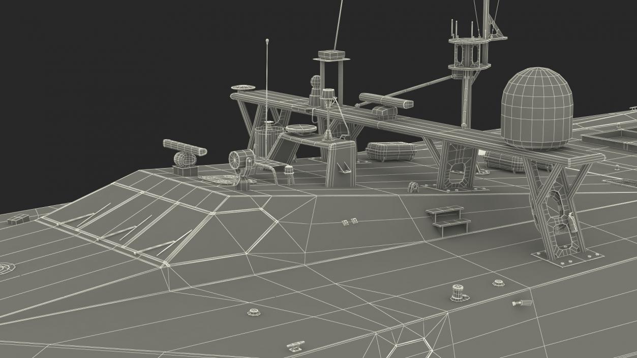 3D M80 Stiletto Stealth Naval Ship Rigged model