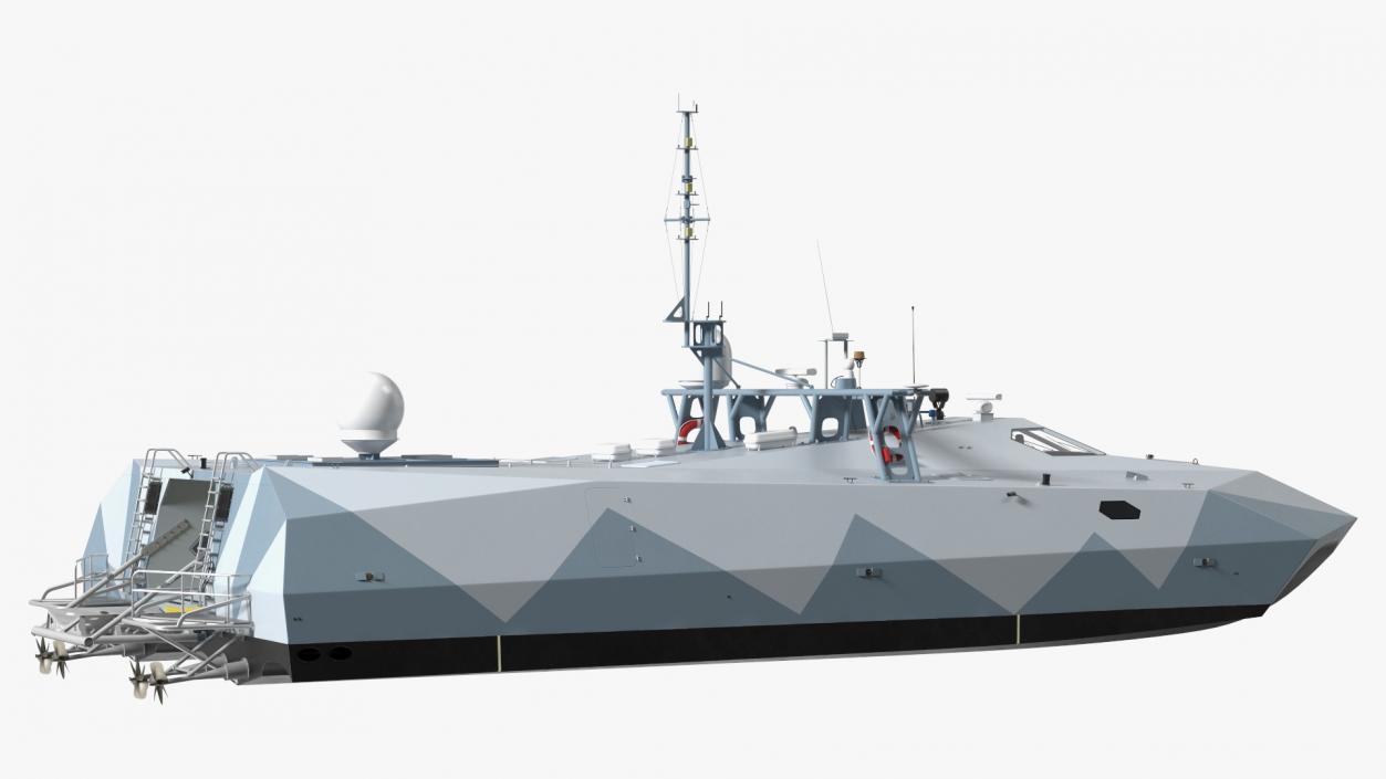 3D M80 Stiletto Stealth Naval Ship Rigged model