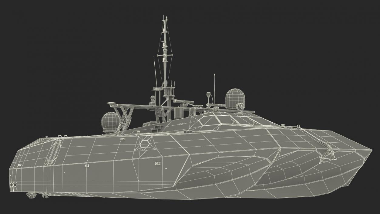 3D M80 Stiletto Stealth Naval Ship Rigged model