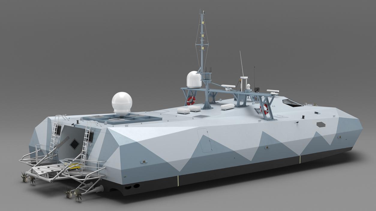 3D M80 Stiletto Stealth Naval Ship Rigged model