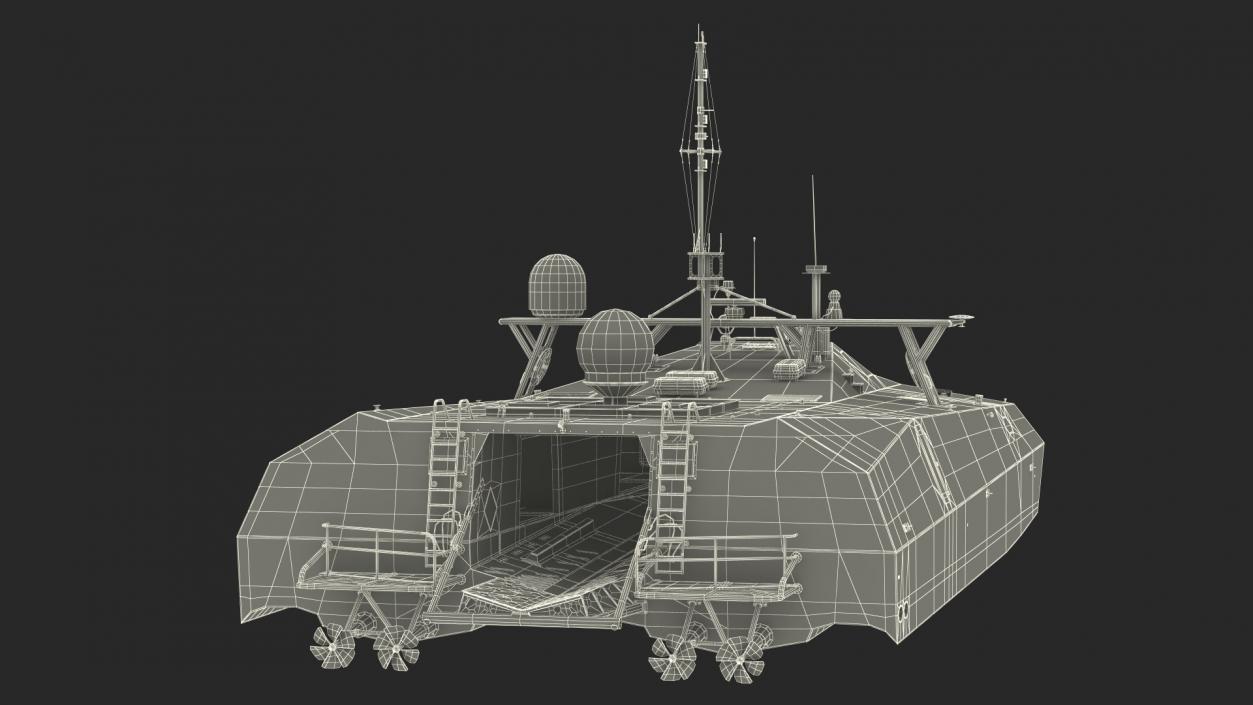 3D M80 Stiletto Stealth Naval Ship Rigged model