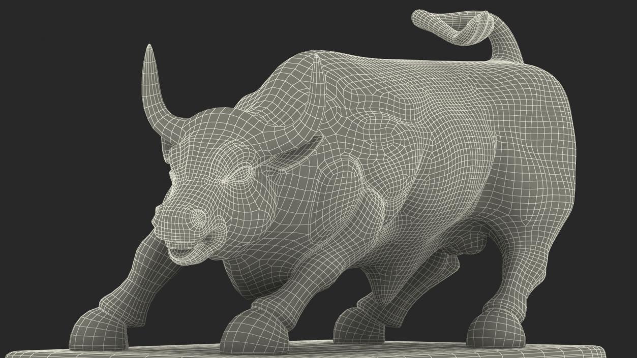 3D Bronze Bull Statue model