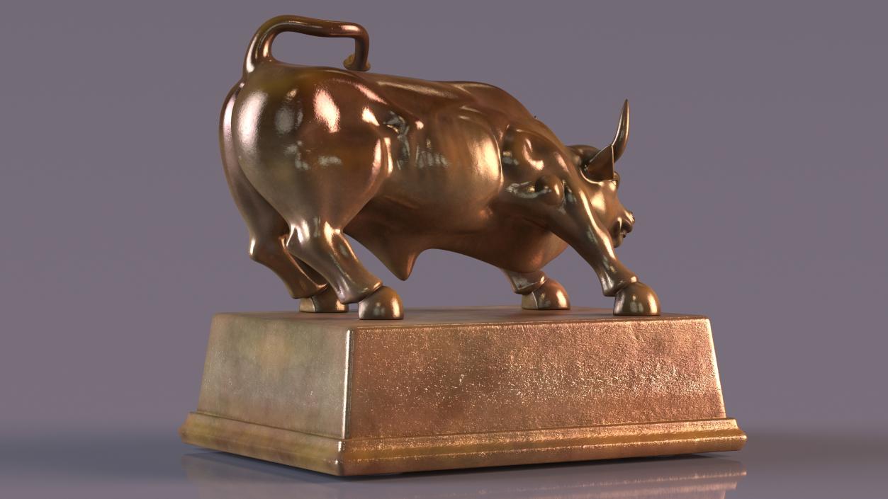 3D Bronze Bull Statue model