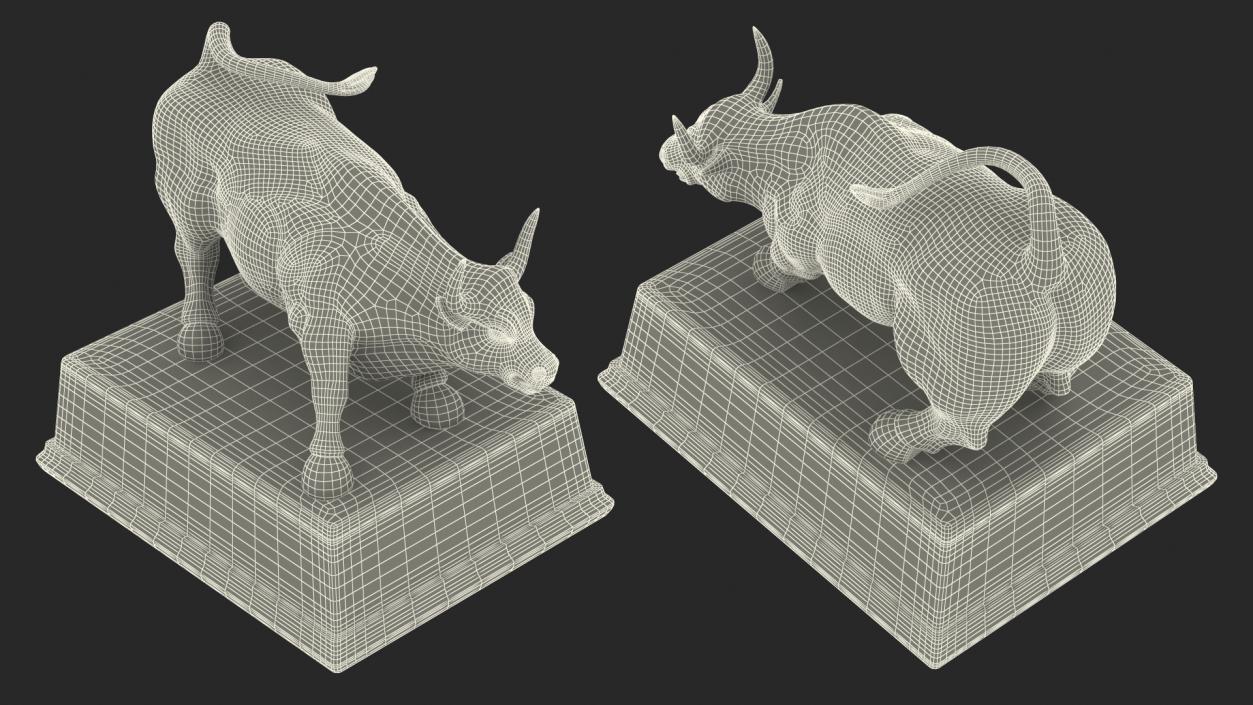 3D Bronze Bull Statue model