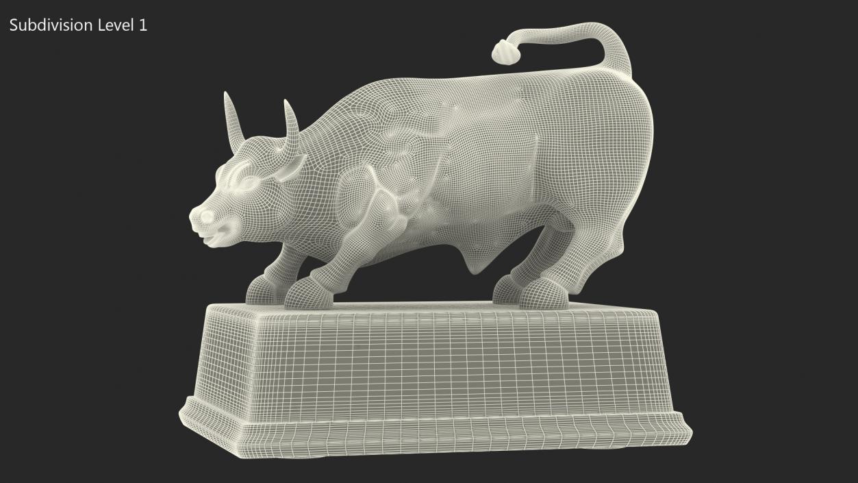 3D Bronze Bull Statue model