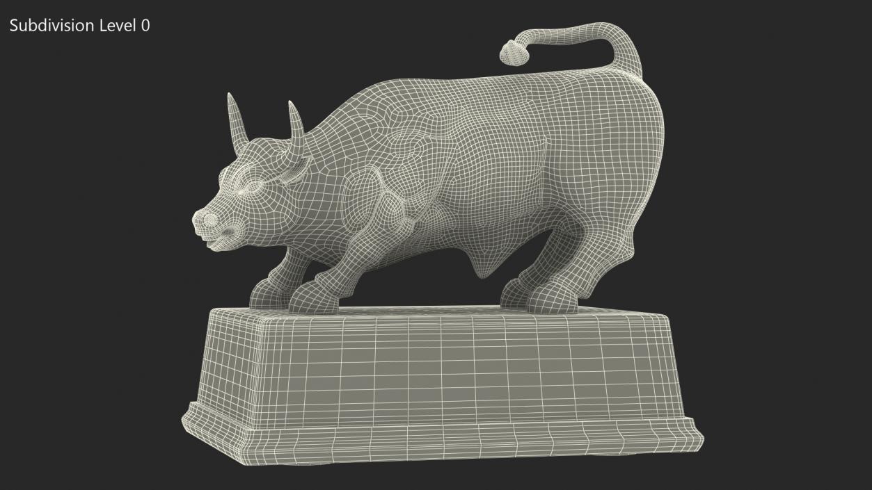 3D Bronze Bull Statue model