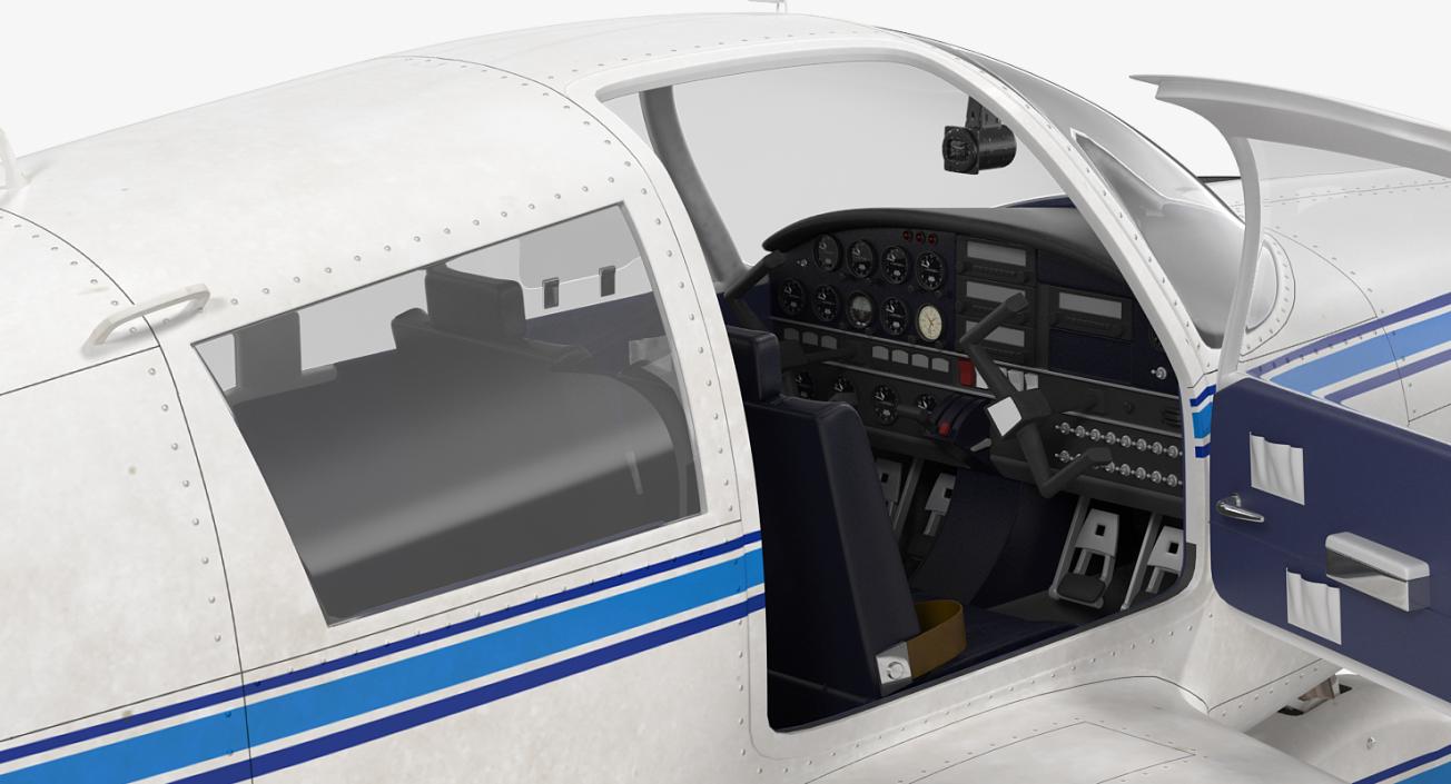 3D Civil Utility Aircraft Piper PA 28 Cherokee model