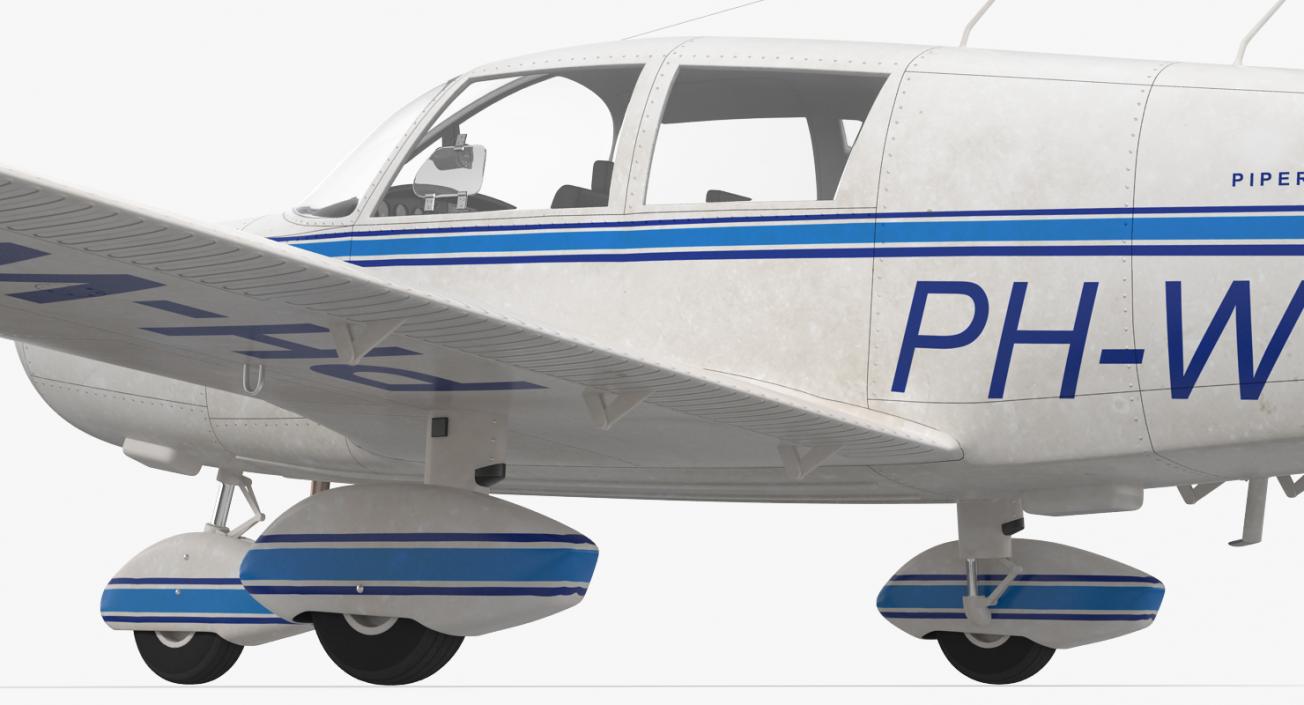 3D Civil Utility Aircraft Piper PA 28 Cherokee model