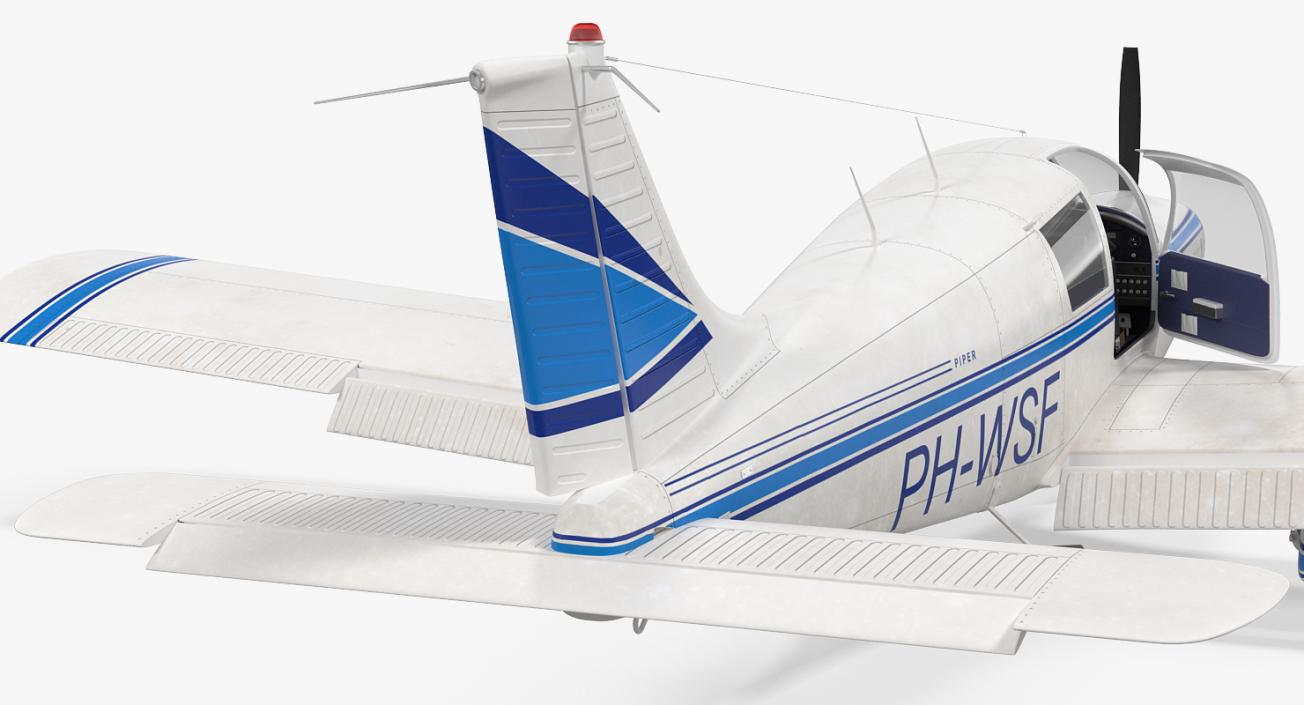 3D Civil Utility Aircraft Piper PA 28 Cherokee model