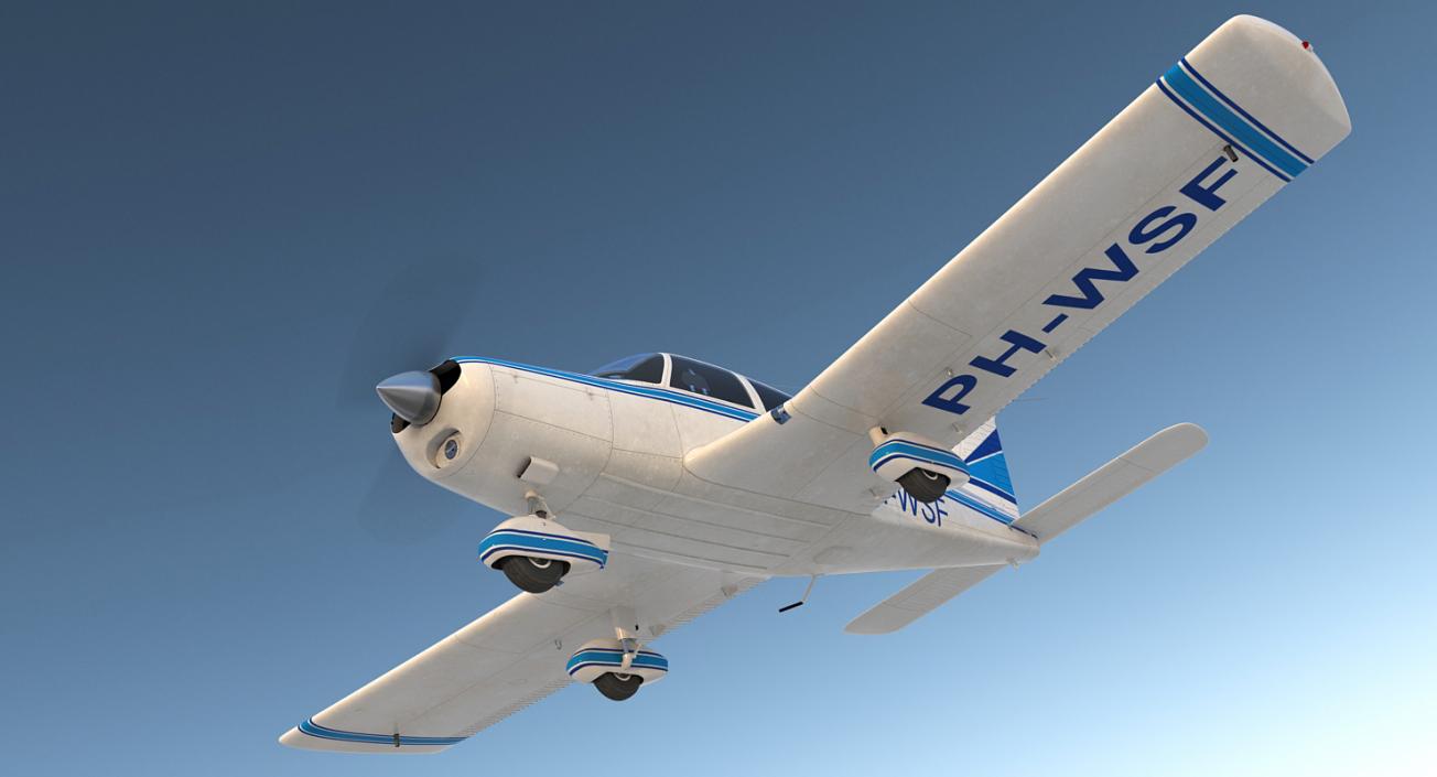 3D Civil Utility Aircraft Piper PA 28 Cherokee model