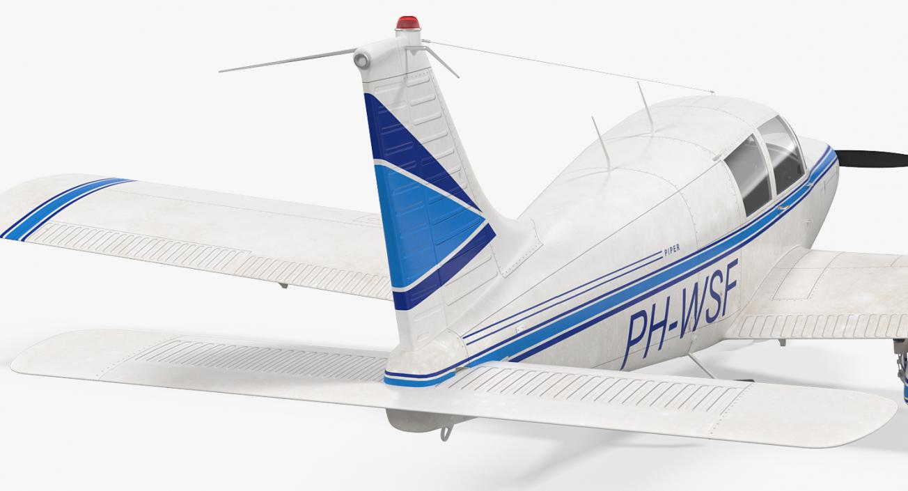 3D Civil Utility Aircraft Piper PA 28 Cherokee model