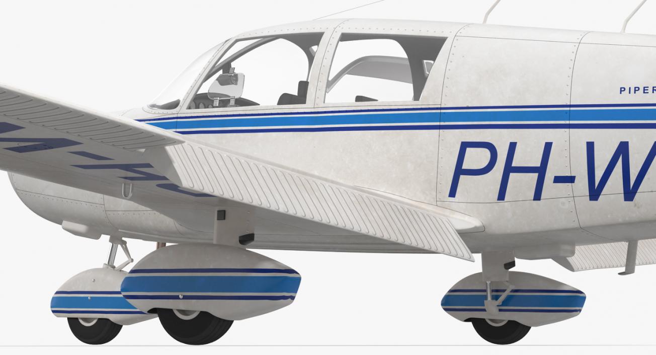 3D Civil Utility Aircraft Piper PA 28 Cherokee model