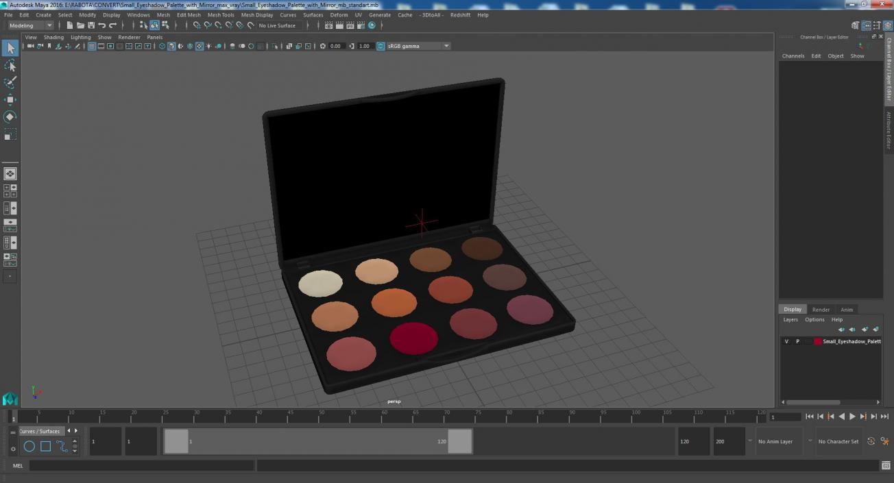 3D model Small Eyeshadow Palette with Mirror