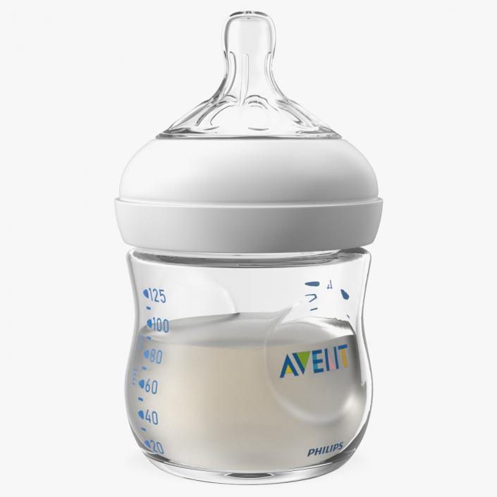 3D Philips Avent Baby Bottle with Milk and Nipple