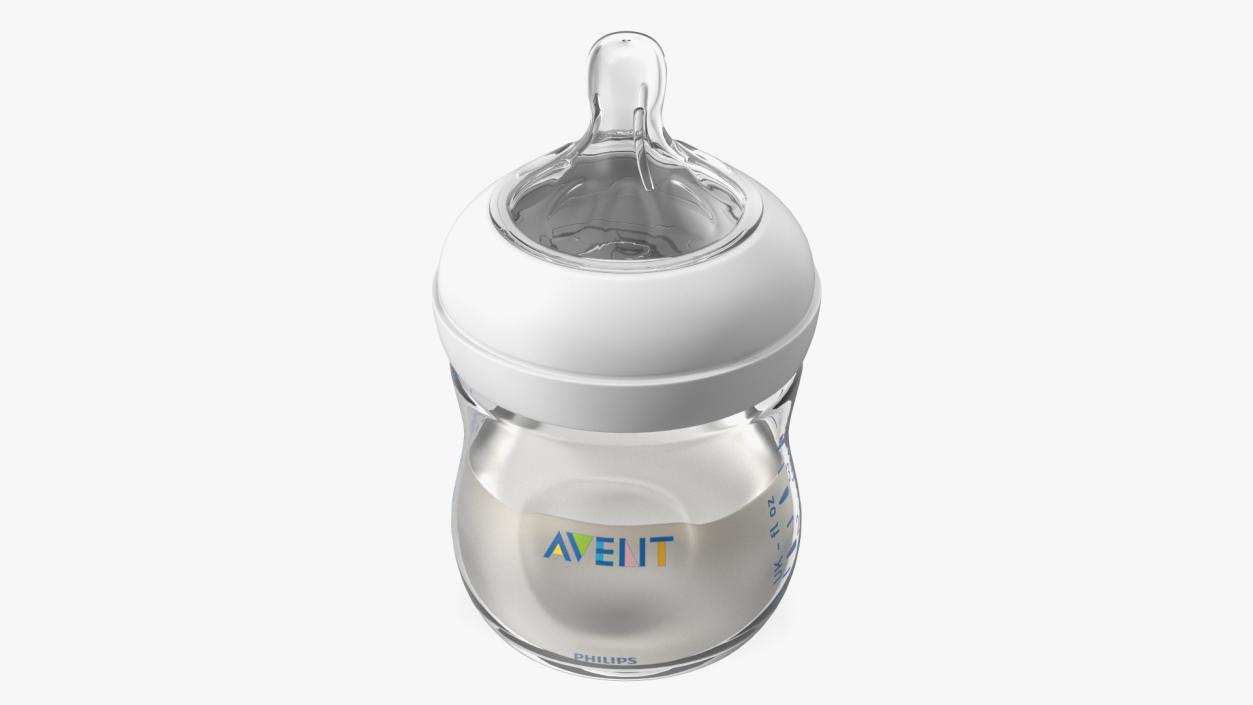 3D Philips Avent Baby Bottle with Milk and Nipple