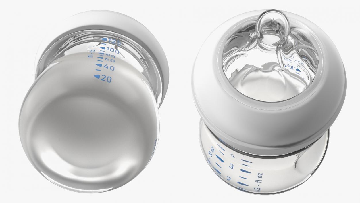 3D Philips Avent Baby Bottle with Milk and Nipple