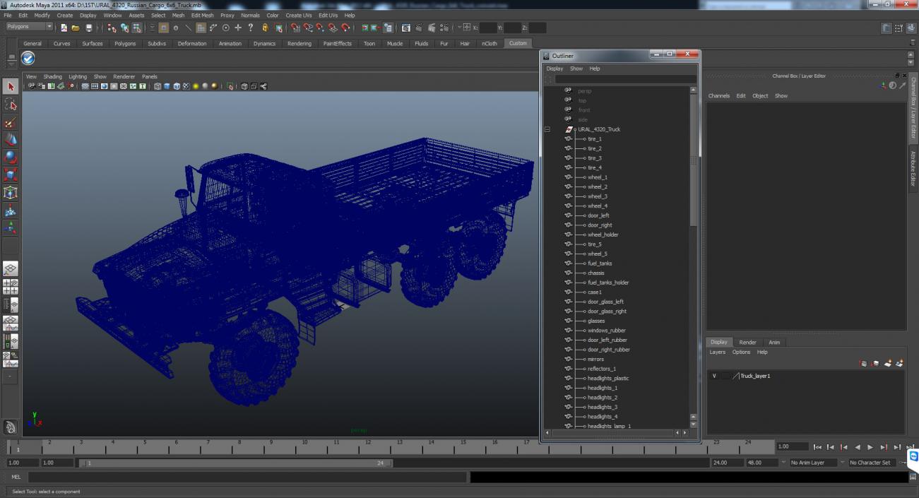 3D Ural 4320 Soviet Cargo Truck model