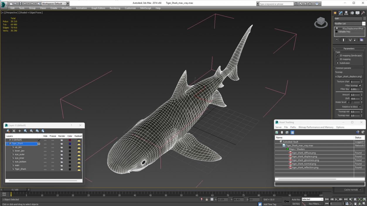 3D Tiger Shark 2 model