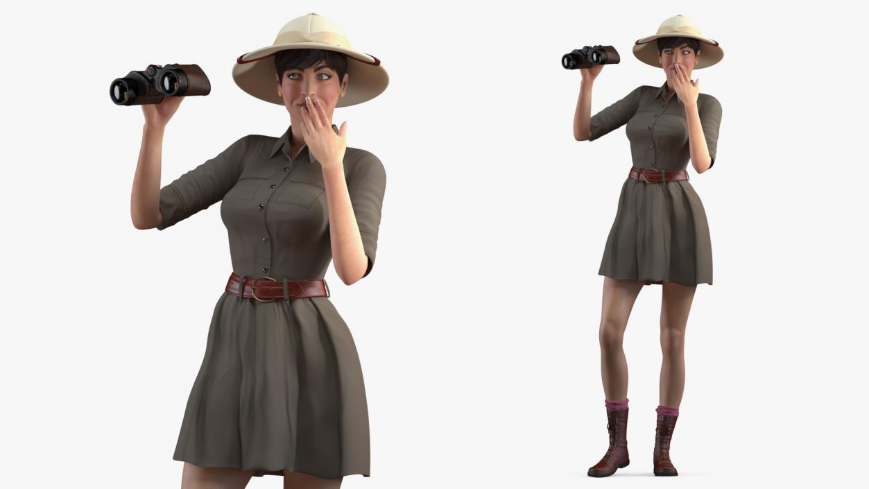 3D Women in Zookeeper Clothes