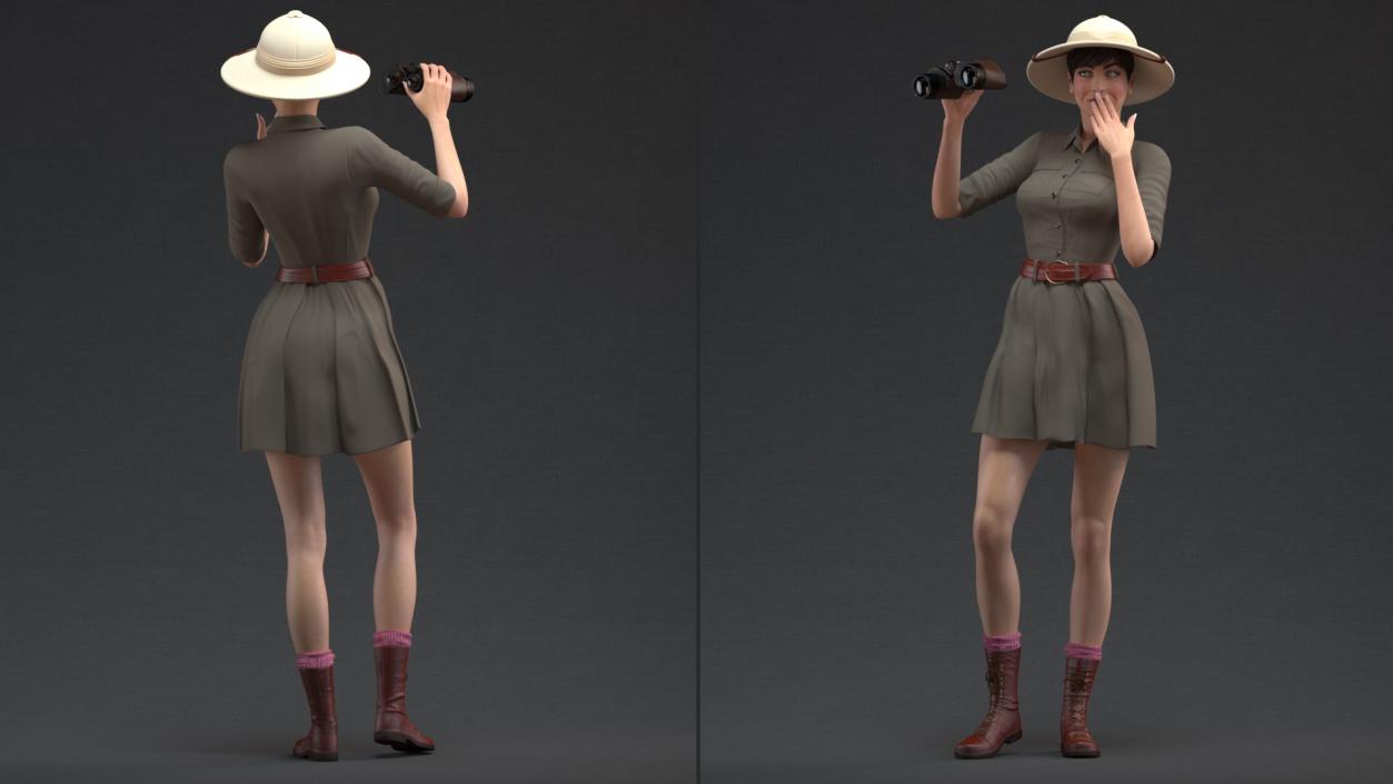 3D Women in Zookeeper Clothes