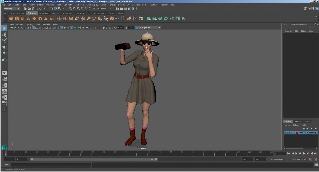 3D Women in Zookeeper Clothes