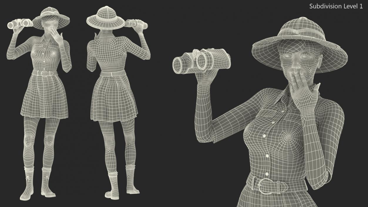 3D Women in Zookeeper Clothes