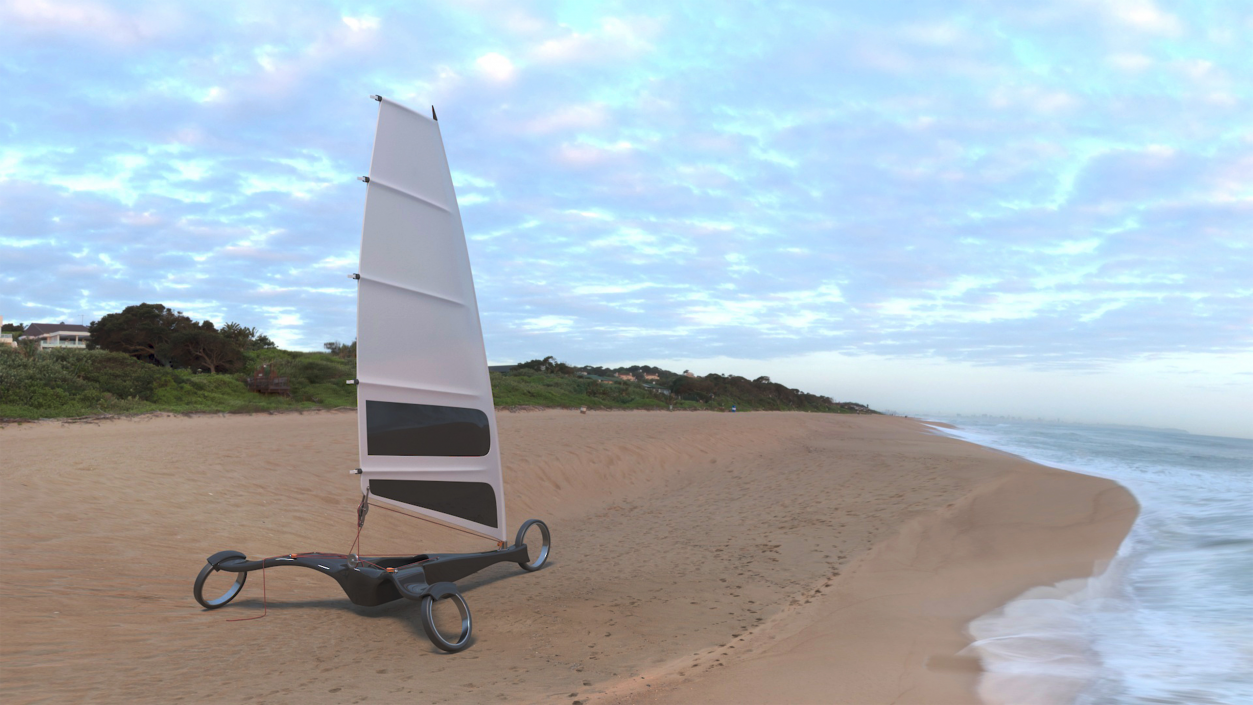 3D Land Sand Yacht Albatros Rigged