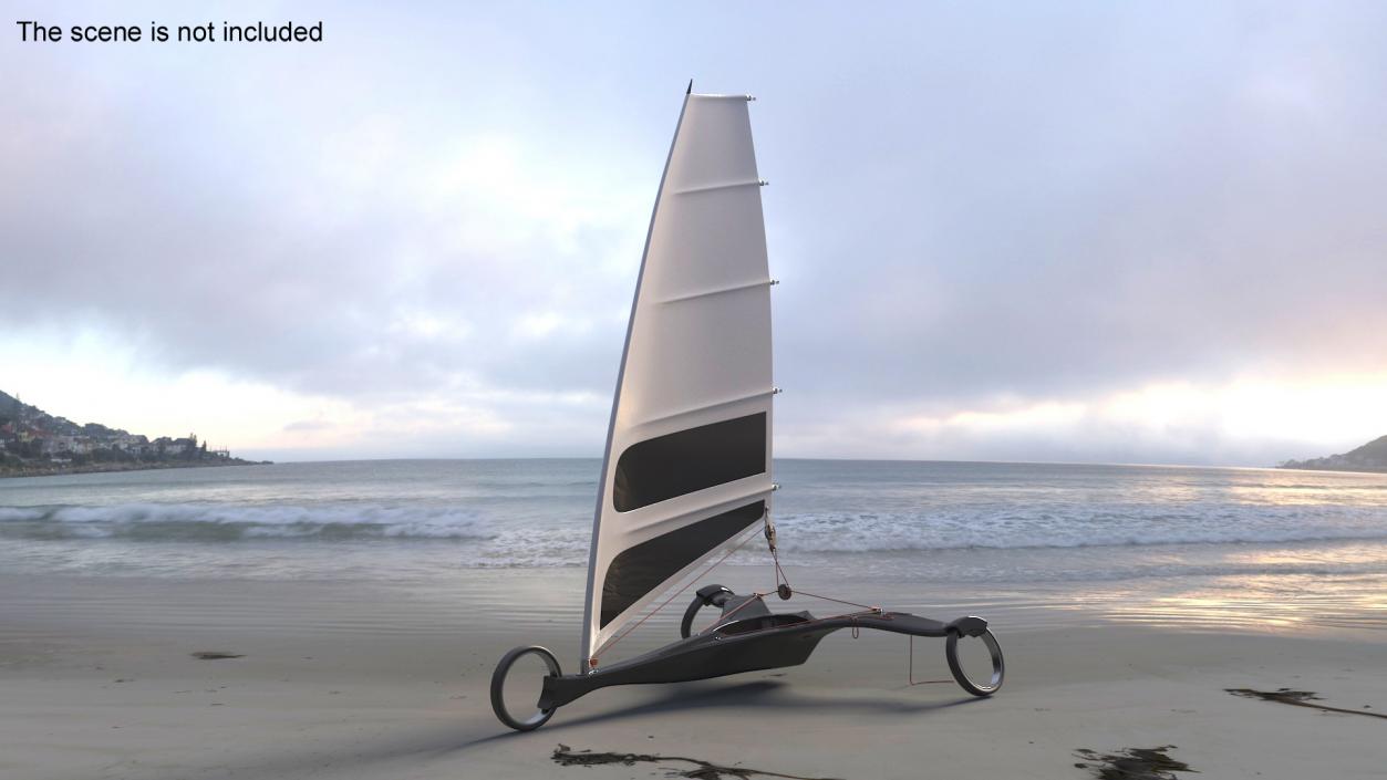 3D Land Sand Yacht Albatros Rigged