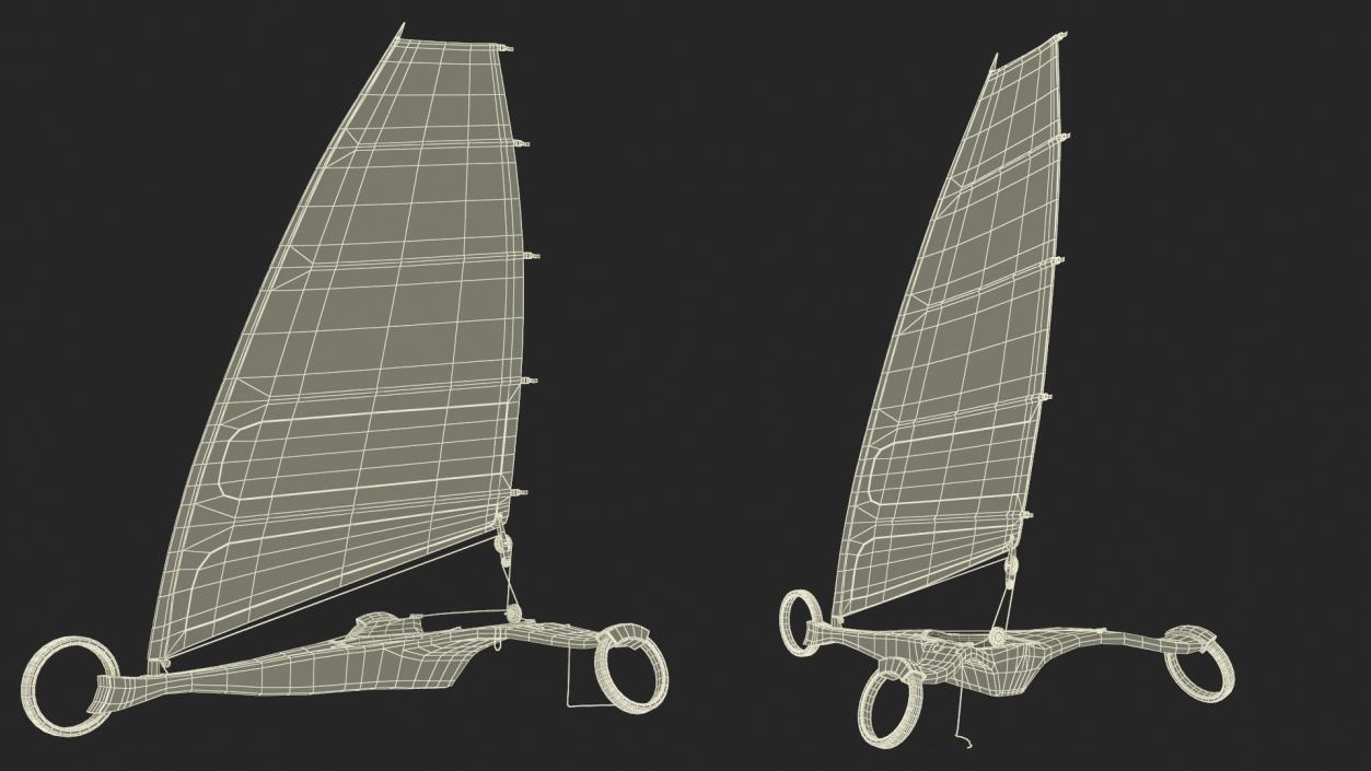 3D Land Sand Yacht Albatros Rigged