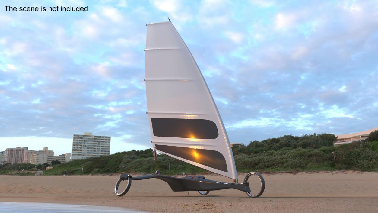 3D Land Sand Yacht Albatros Rigged