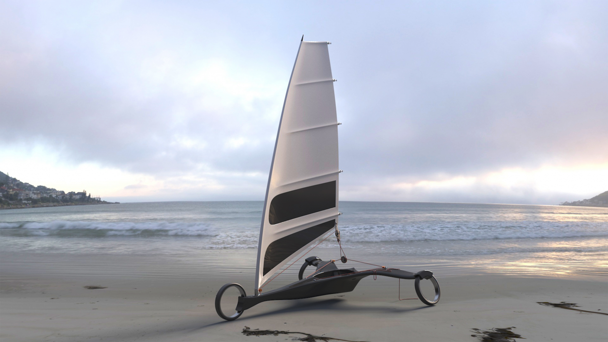 3D Land Sand Yacht Albatros Rigged