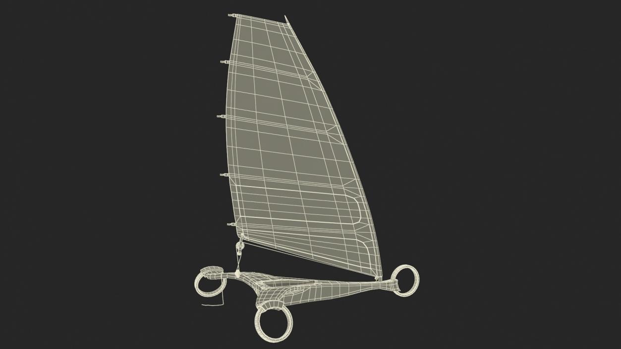 3D Land Sand Yacht Albatros Rigged