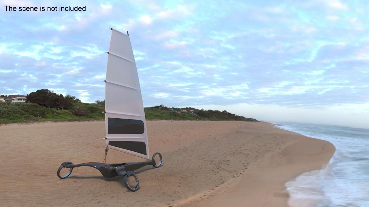 3D Land Sand Yacht Albatros Rigged