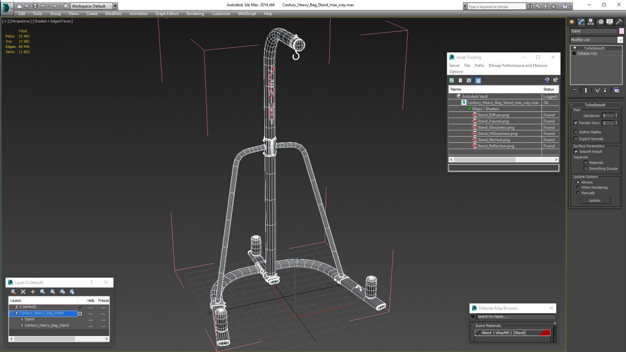 3D Century Heavy Bag Stand model