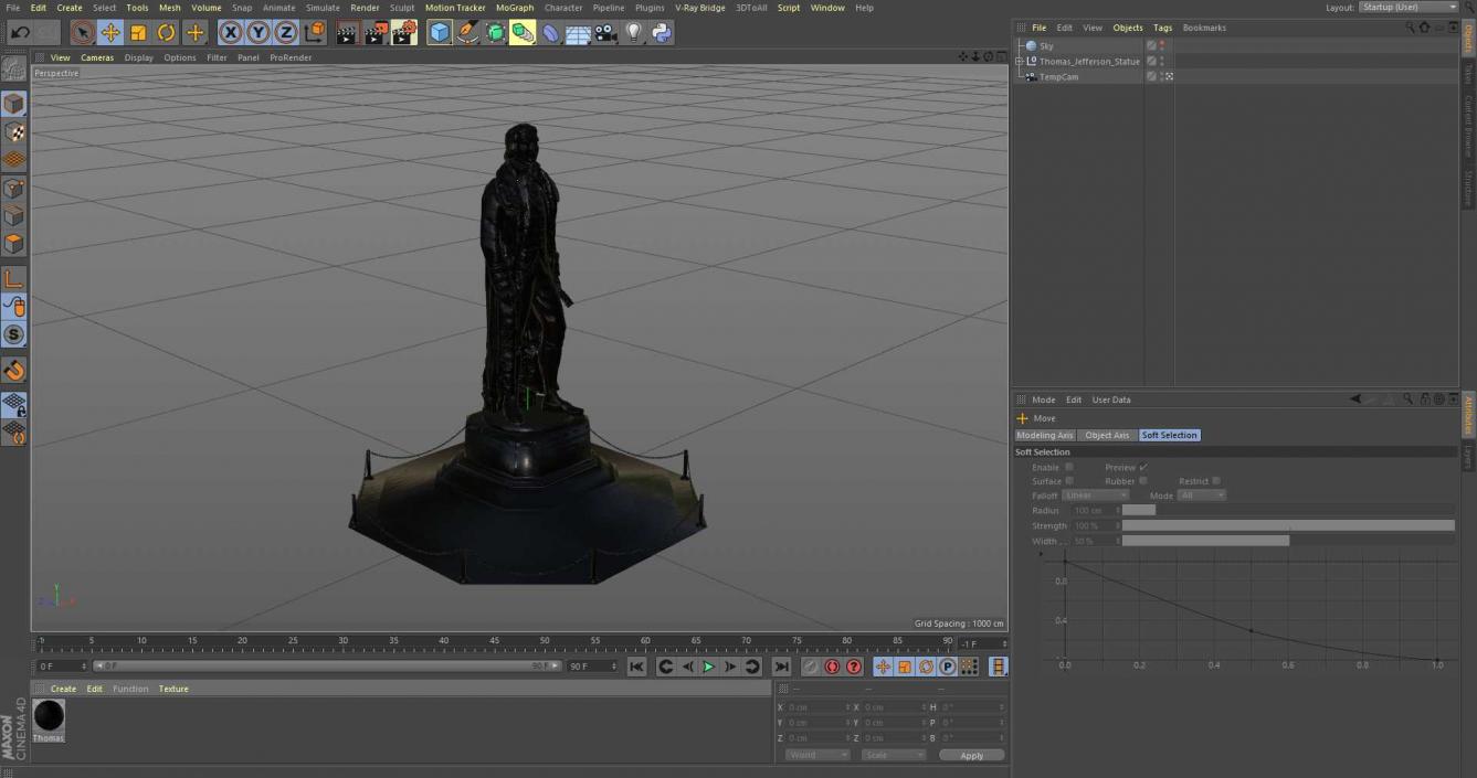 3D model Thomas Jefferson Statue 2