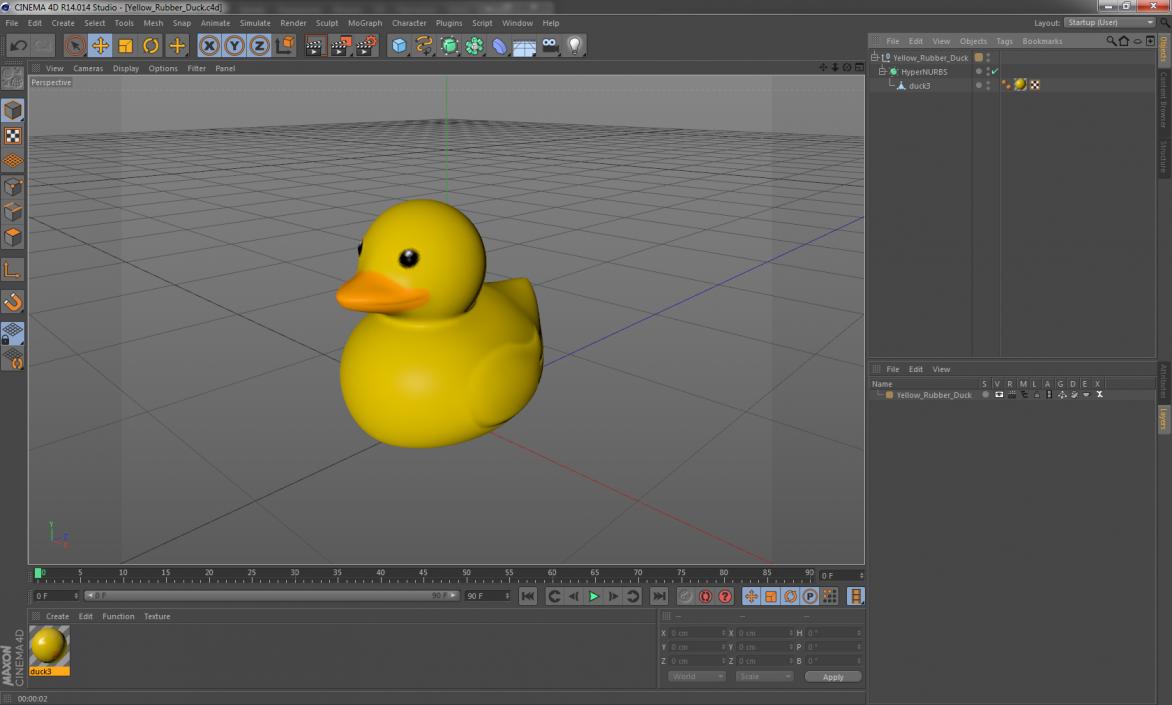 3D Yellow Rubber Duck model