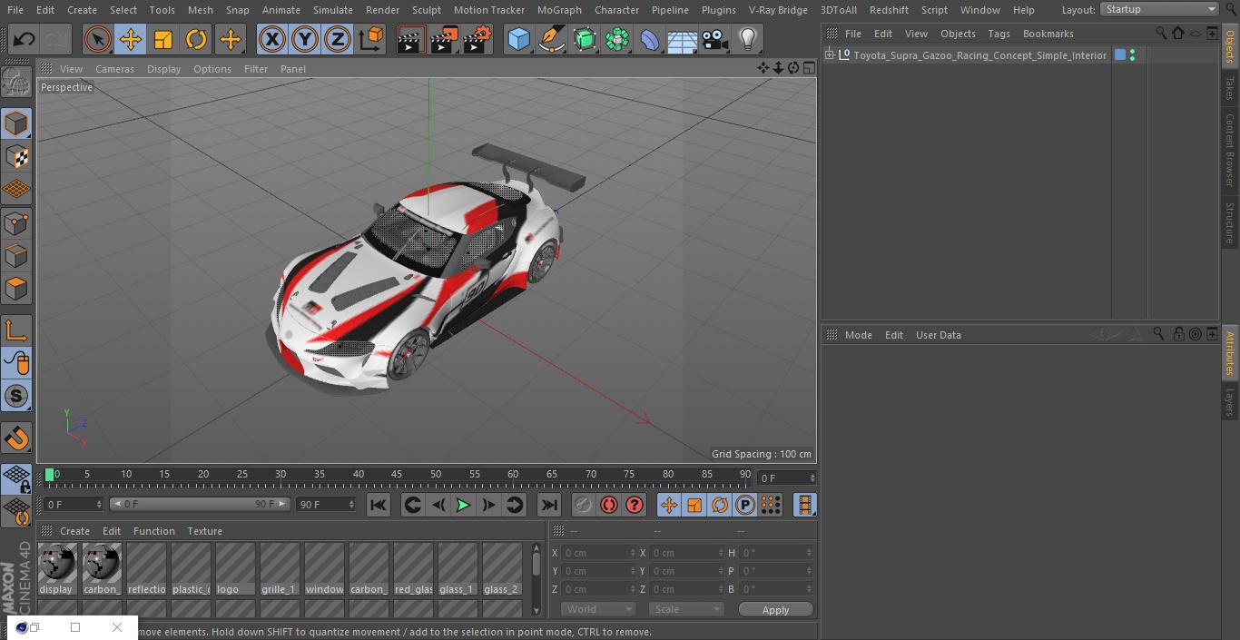 Toyota Supra Gazoo Racing Concept Simple Interior 3D model