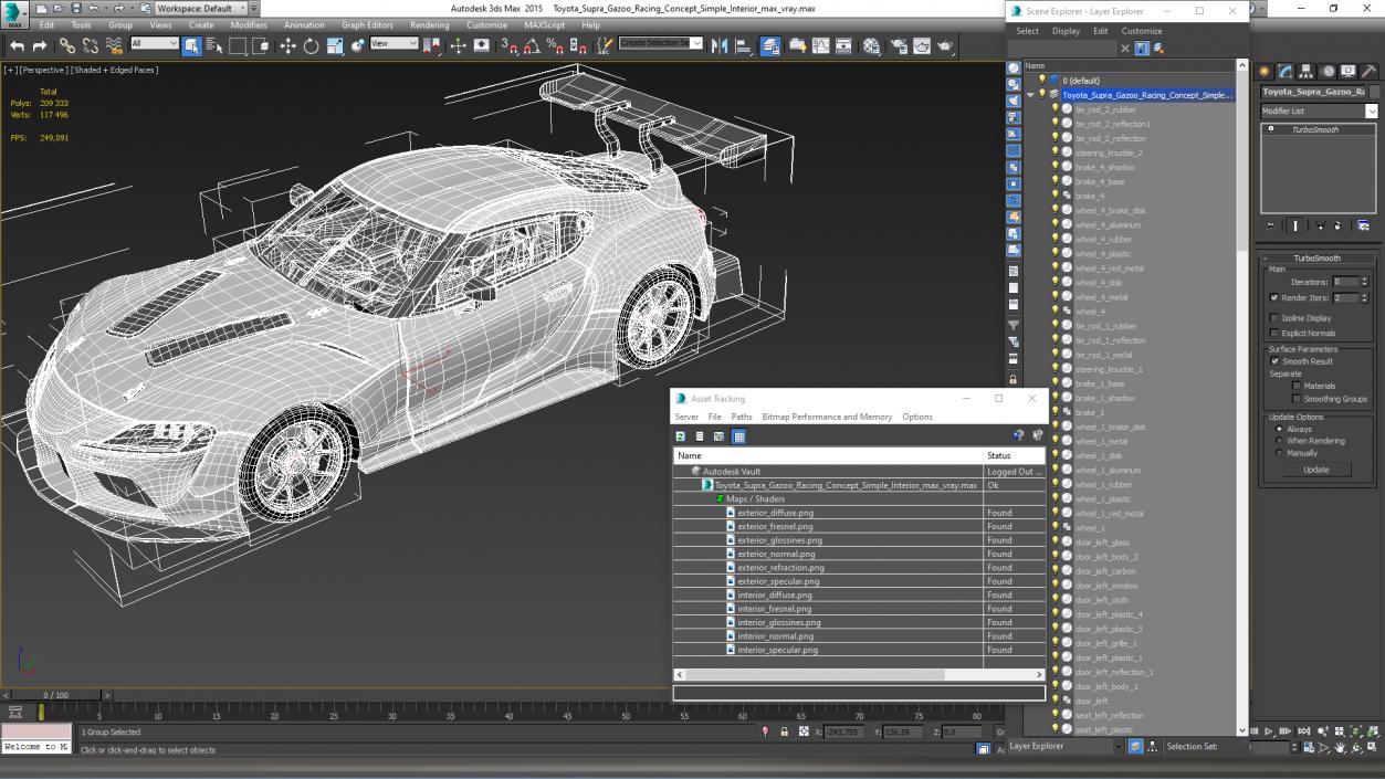 Toyota Supra Gazoo Racing Concept Simple Interior 3D model