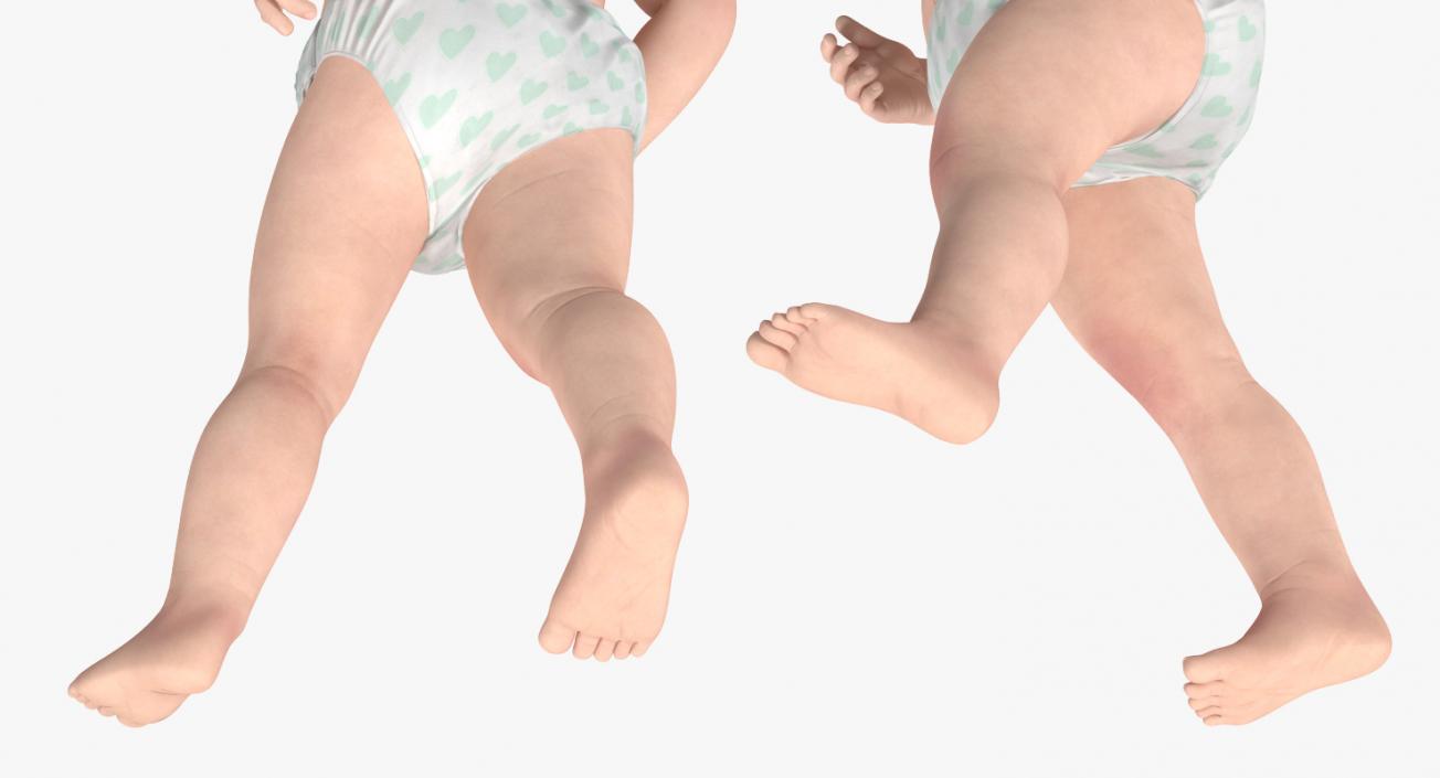 3D model Baby Boy Walking with Fur