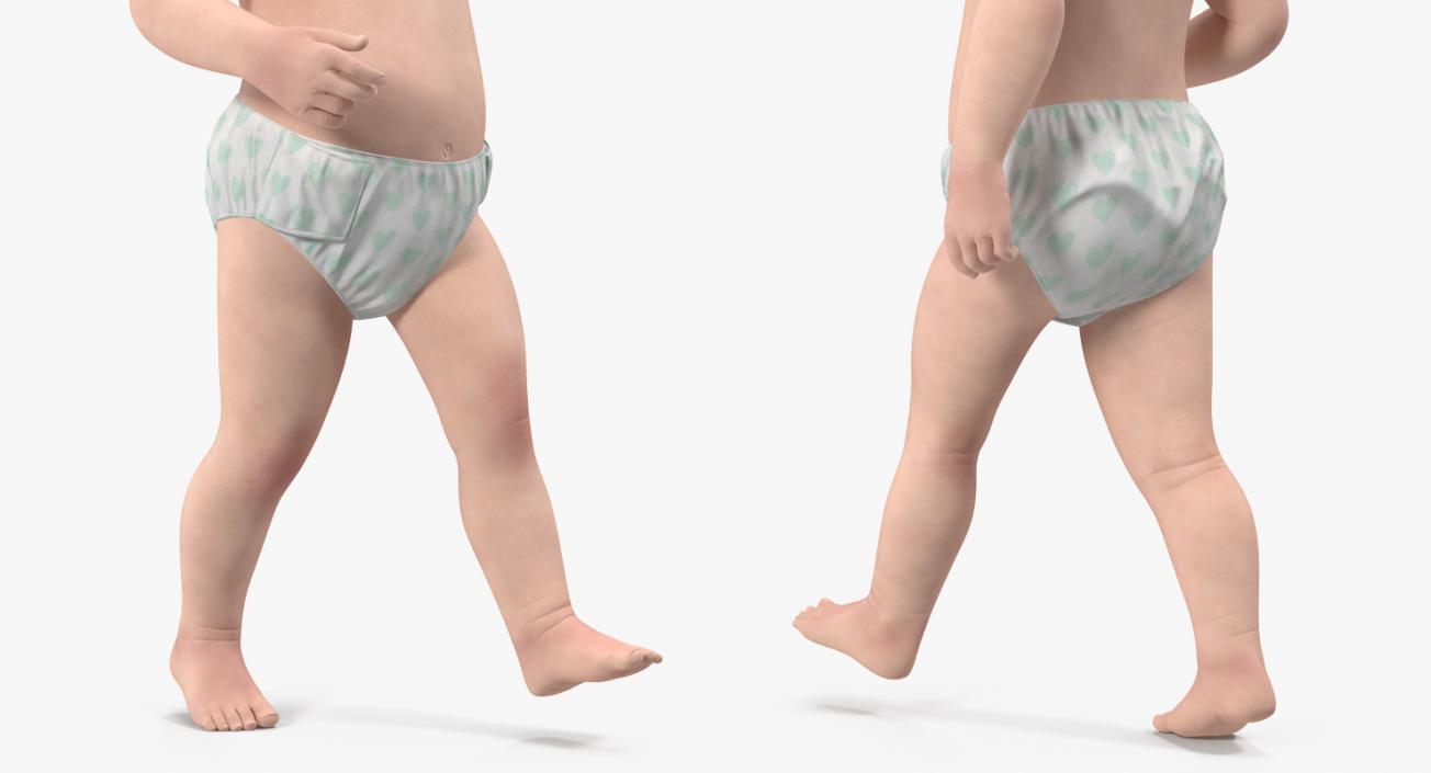 3D model Baby Boy Walking with Fur