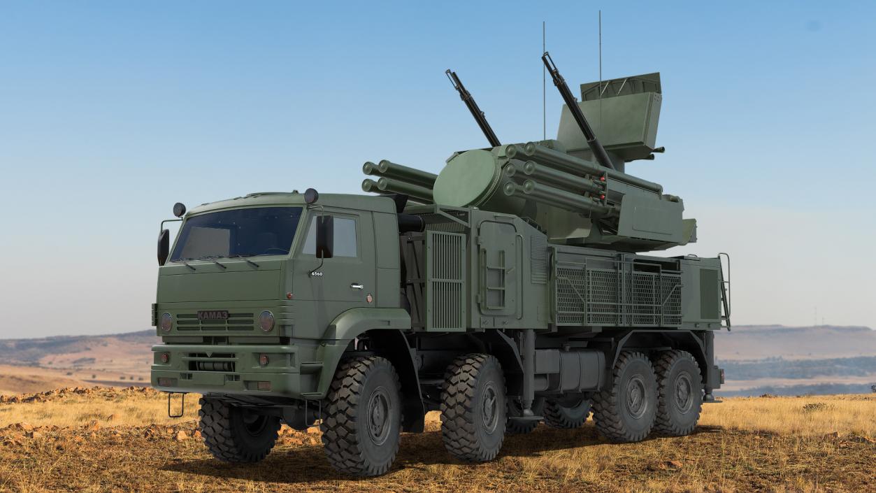 Pantsir S1 SA-22 Greyhound Dirty Rigged 3D model