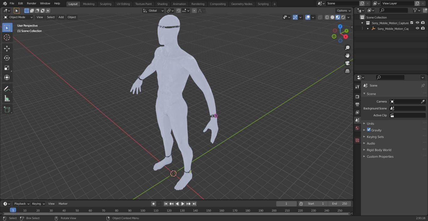 3D Sony Mobile Motion Capture Mocopi on Mannequin