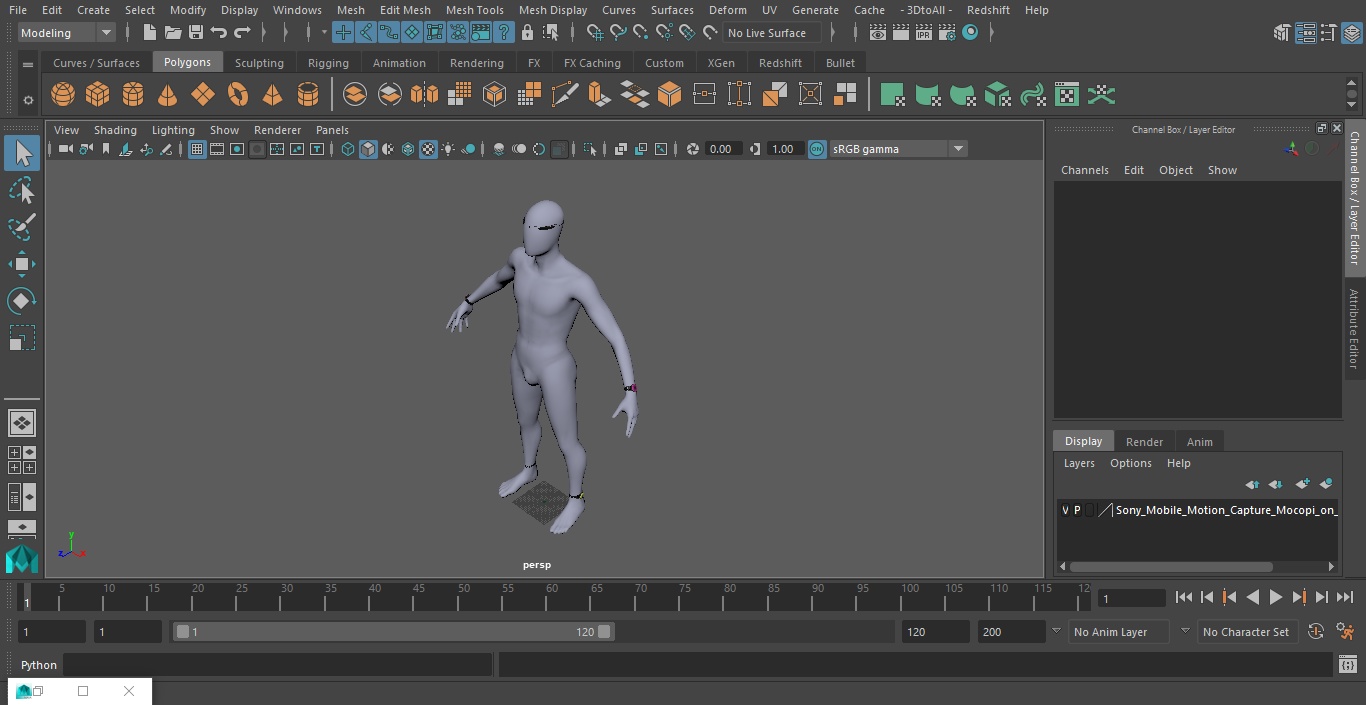 3D Sony Mobile Motion Capture Mocopi on Mannequin