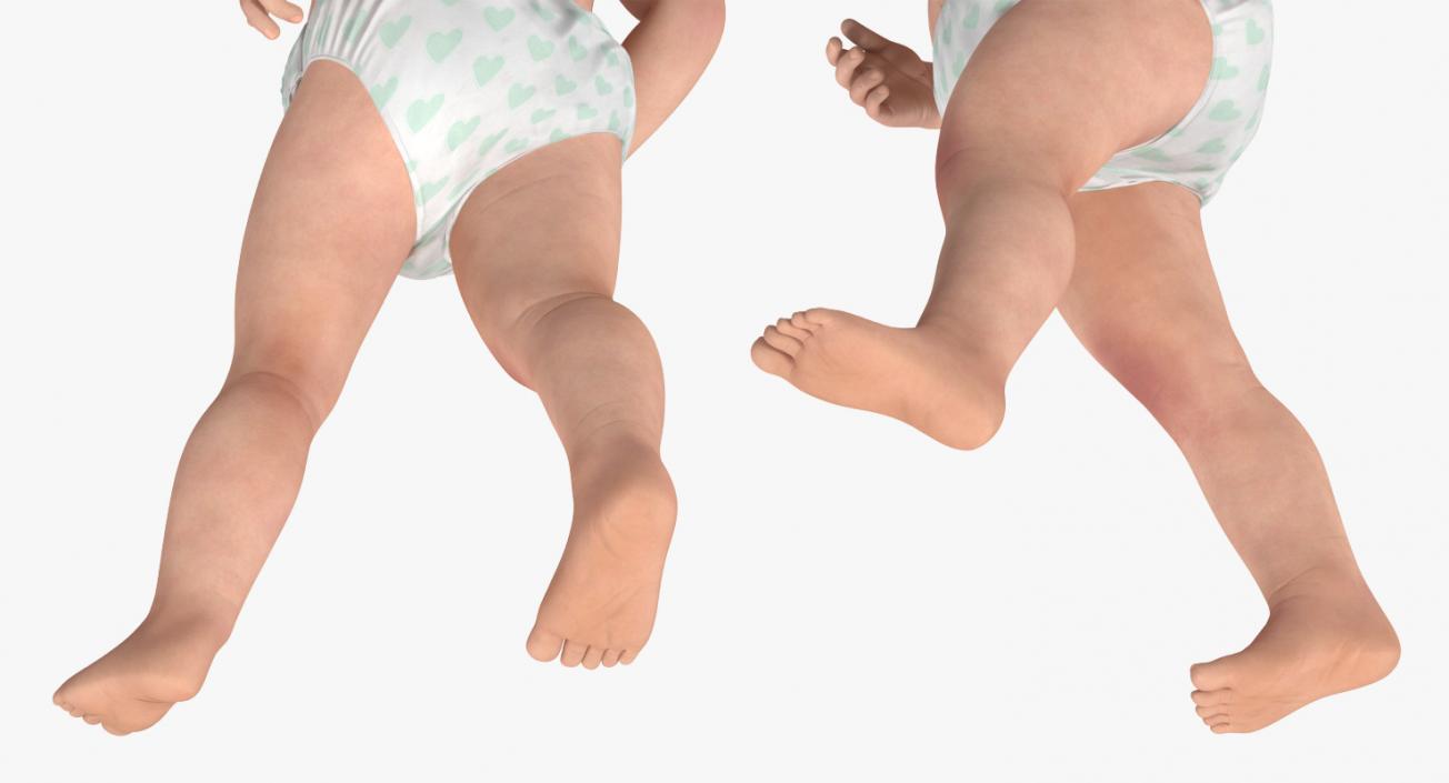 Asian Baby Boy Walking 3D