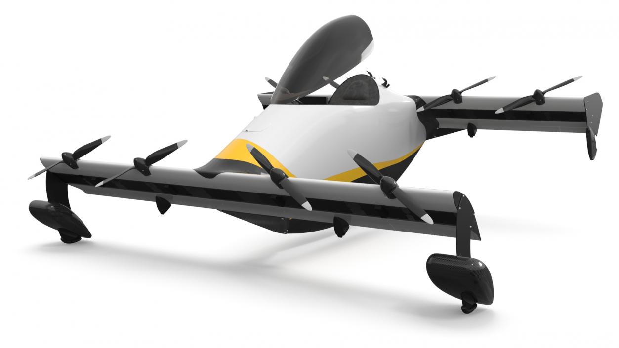 3D Personal EVTOL Aircraft with 8 Propellers 2 model