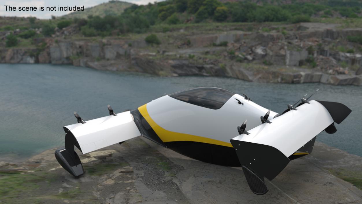 3D Personal EVTOL Aircraft with 8 Propellers 2 model