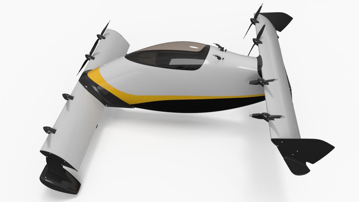 3D Personal EVTOL Aircraft with 8 Propellers 2 model